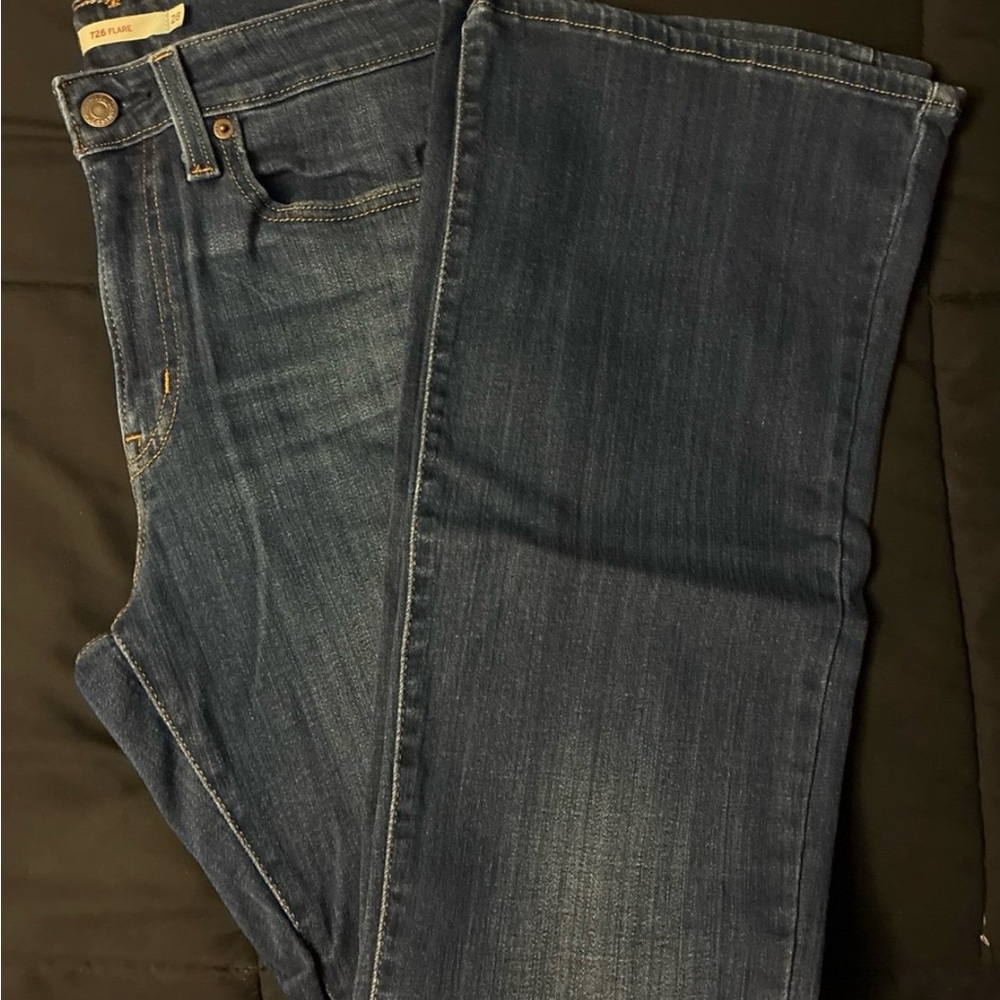 Levi's dark denim 726 flare